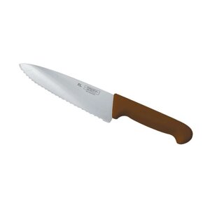 Нож PRO-Line поварской 20 см, коричневая пластиковая ручка, волнистое лезвие, P. L. Proff Cuisine