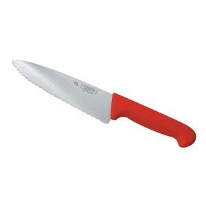 Нож PRO-Line поварской 20 см, красная пластиковая ручка, волнистое лезвие, P. L. Proff Cuisine