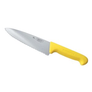 Нож PRO-Line поварской 20 см, желтая пластиковая ручка, волнистое лезвие, P. L. Proff Cuisine
