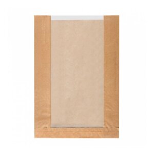 Пакет Feel Green для хлеба с окном 26+10х38 см, крафт-бумага 36 г/см2, 125 шт/уп, Garcia de Pou