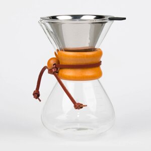 Кофейный стеклянный чайник c фильтром из нержавеющей стали, 400 мл, P. L.- Barbossa