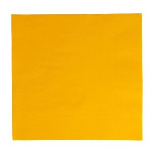 Салфетка бумажная двухслойная желтая, 40х40 см, 100 шт