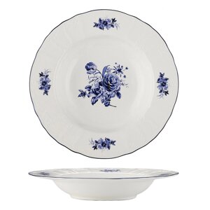 Тарелка глубокая для супа 23 см, коллекция "Blue Flower" P. L. Proff Cuisine