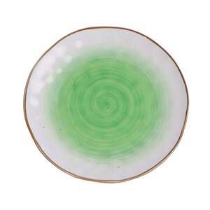 Тарелка круглая d=19 см, фарфор, зеленый цвет "The Sun" P. L.