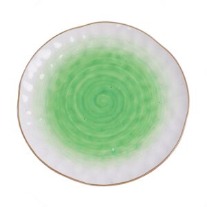 Тарелка круглая d=27 см, фарфор, зеленый цвет "The Sun" P. L.
