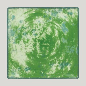 Тарелка RAK Porcelain Peppery квадратная 27х27 см, h 2,6 см, зеленый цвет