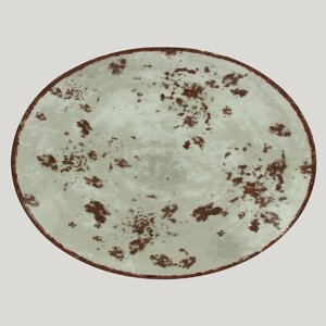 Тарелка RAK Porcelain Peppery овальная плоская 32х23 см, серый цвет