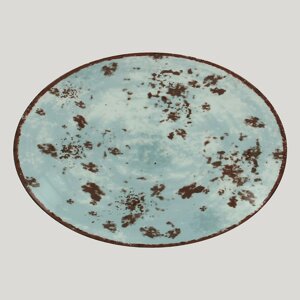 Тарелка RAK Porcelain Peppery овальная плоская 36х27 см, голубой цвет