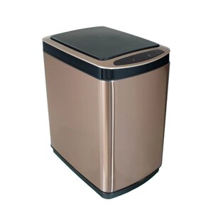 Ведро для мусора сенсорное, прямоугольное, узкое, внутр ведро, Foodatlas JAH-5311, 20 л (золотой)