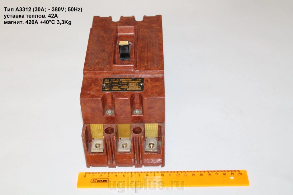 Тип А3314 (80А; 380В; 50Гц) уставка теплов. 112А магнит 1120А +40°C 3,3Kg от компании ИП Михин Константин Валентинович - фото 1