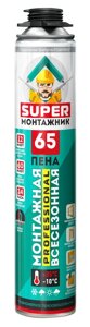 Пена монтажная SUPER МОНТАЖНИК 65 1000 мл. всесезонная под пистолет