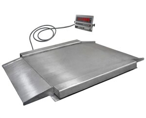 UNIGRAM ЕВ4-ННС-600 (1000х1000) Платформенные весы низкопрофильные, из нержавеющей стали, с пандусами с индикатором