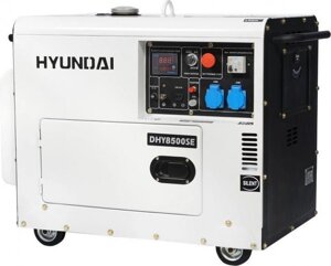 Дизельный генератор с воздушным охлаждением HYUNDAI DHY 8500SE в кожухе [DHY 8500SE]