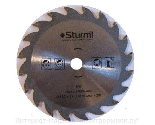Пильный диск по дереву 20 зубьев 100 мм для CS5010Li Sturm! от компании Интернет-магазин "Электрорынок.ру" - фото 1
