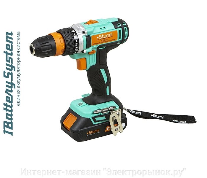 Шуруповерт CD3618T Li-ion Sturm! 18В 2 аккум. от компании Интернет-магазин "Электрорынок.ру" - фото 1