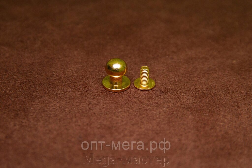 Фурнит. 38 Кнопка кабурная для сумок и ремней 8*9мм (10шт) золото BERT - доставка