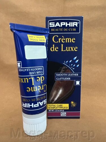Saphir крем тюбик с губкой creme de luxe 75мл