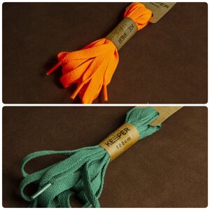 Шнурки Keeper (в упаковке) плоские 120 см 8 мм №13 оранжевый