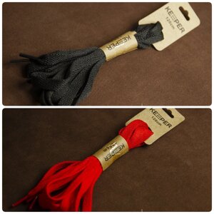 Шнурки Keeper (в упаковке) плоские 100 см 8 мм №15 красный