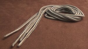 Шнурки круглые 2-х цветные "полоска" 4мм 120см бело-серый