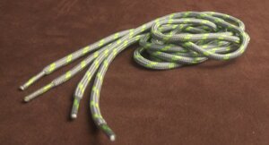 Шнурки круглые 2-х цветные "точка" 4мм 120см серо-ярко-зеленый