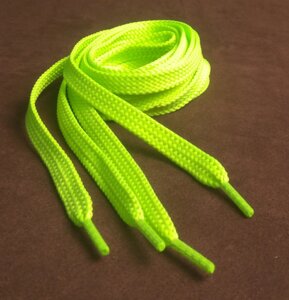 Шнурки плоские 8мм 120см неоново-зеленый