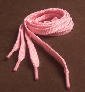 Шнурки плоские 8мм 120см розовый