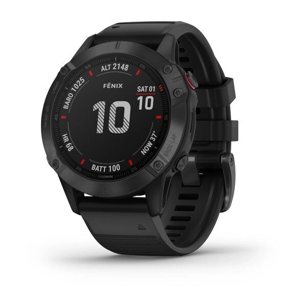 Часы Garmin Fenix 6 Pro черные с черным ремешком от компании АльПром - фото 1