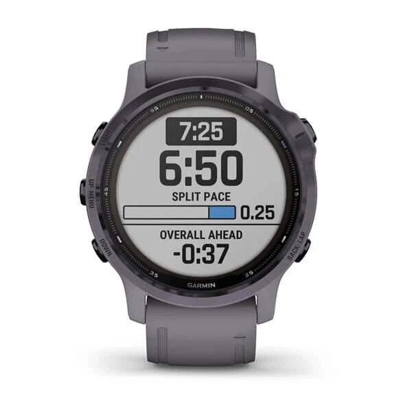 Часы Garmin Fenix 6S Pro Solar аметистовый с темно-серым ремешком от компании АльПром - фото 1