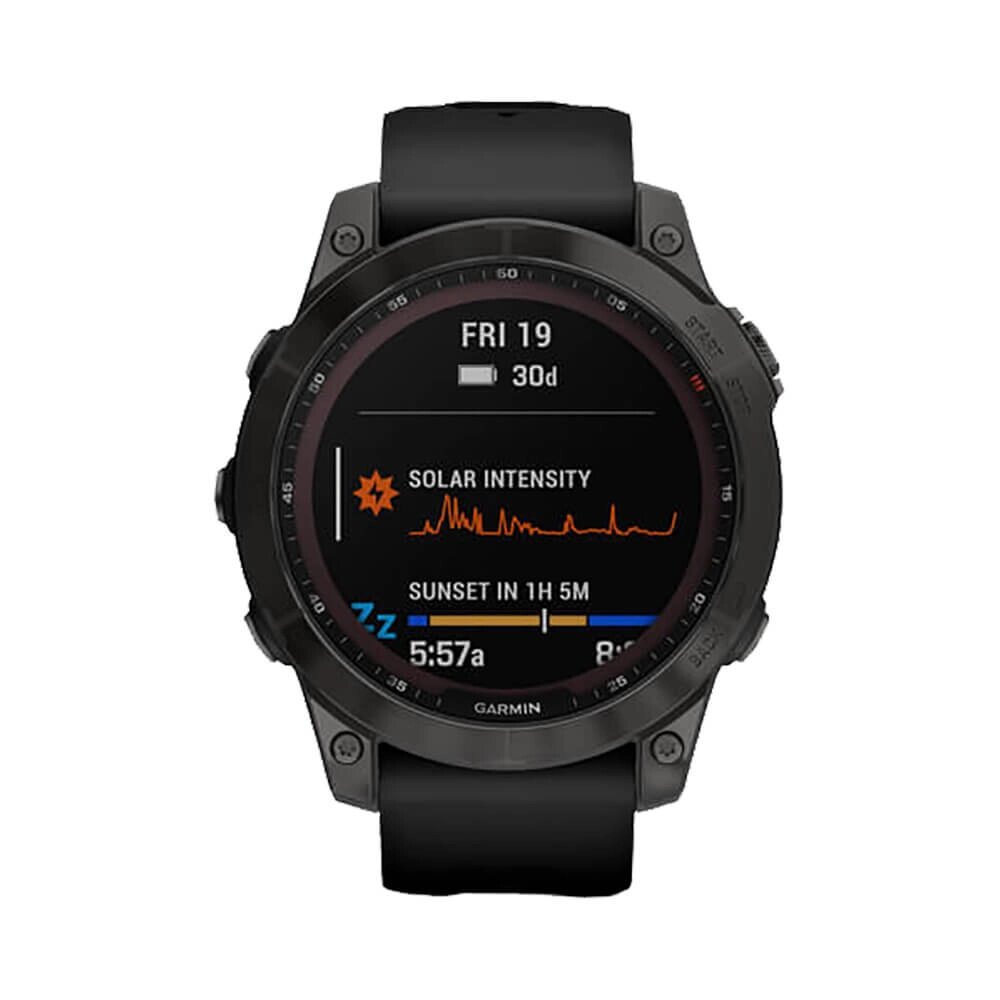 Часы Garmin Fenix 7 Sapphire Solar титановый черный DLC с черным ремешком от компании АльПром - фото 1