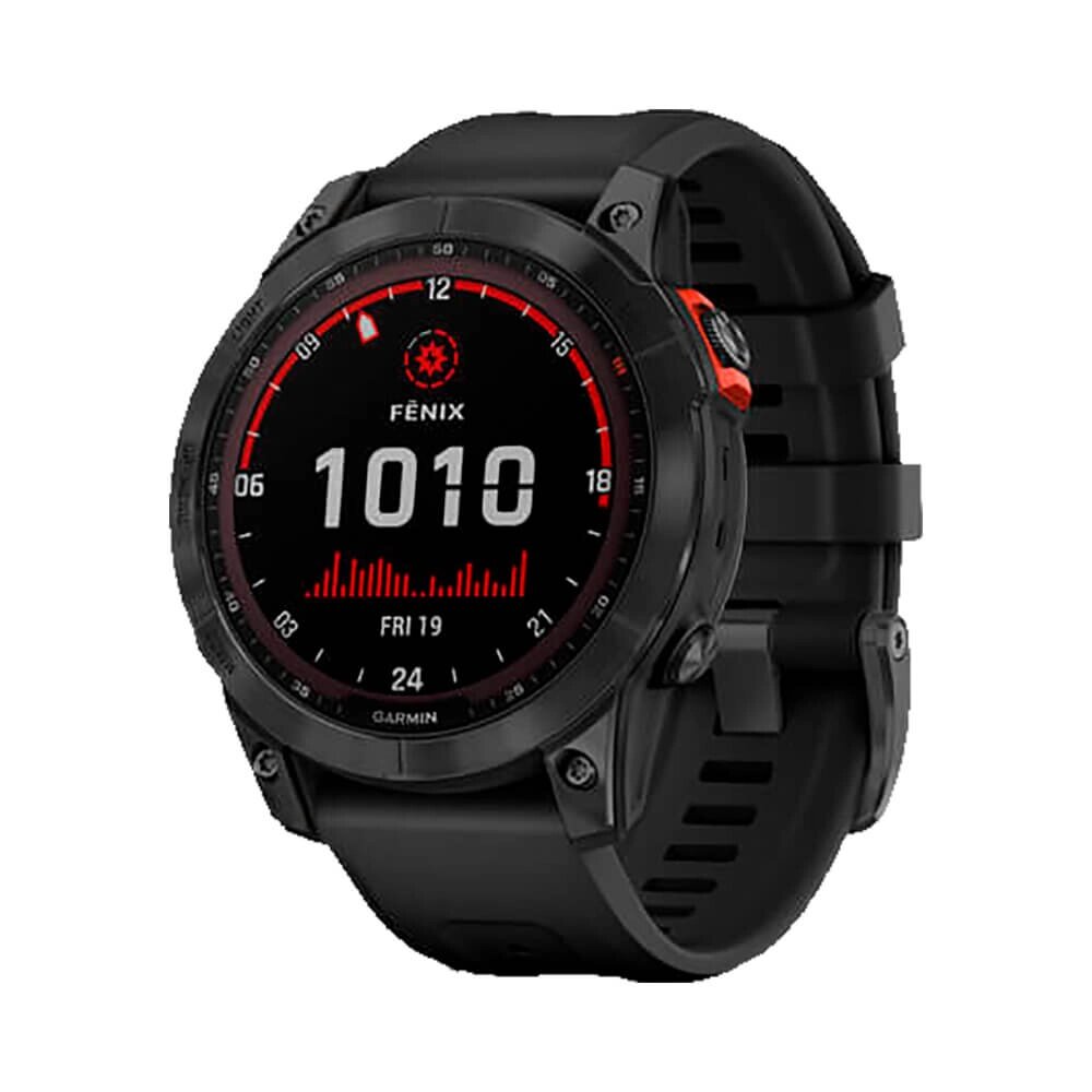 Часы Garmin Fenix 7 Solar серый с черным ремешком от компании АльПром - фото 1