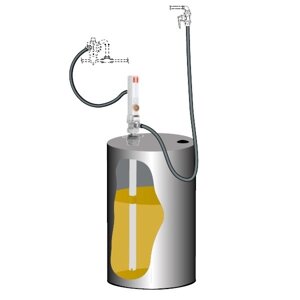 Комплект для откачки масла из бочки 205 л с насосом PM4 коэф. сжатия 5:1 монтаж на бочку