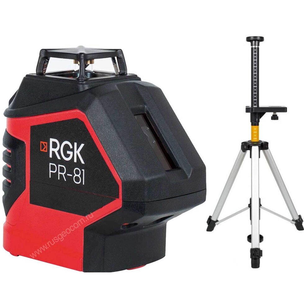 Лазерный уровень RGK PR-81 + штанга-упор RGK CG-2 от компании АльПром - фото 1