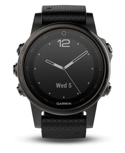 Часы Garmin Fenix 5S Sapphire черные с черным ремешком