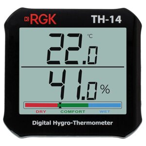 Термогигрометр RGK TH-14 в Ростовской области от компании ООО "АССЕРВИС" лабораторное оборудование и весы по низким ценам.