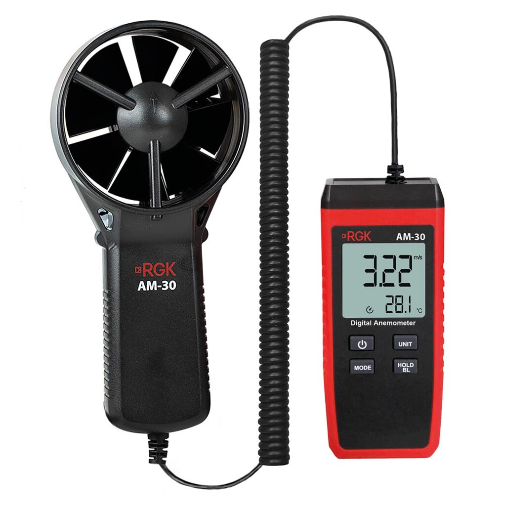 Термоанемометр RGK AM-30 с поверкой от компании ООО "АССЕРВИС" лабораторное оборудование и весы по низким ценам. - фото 1
