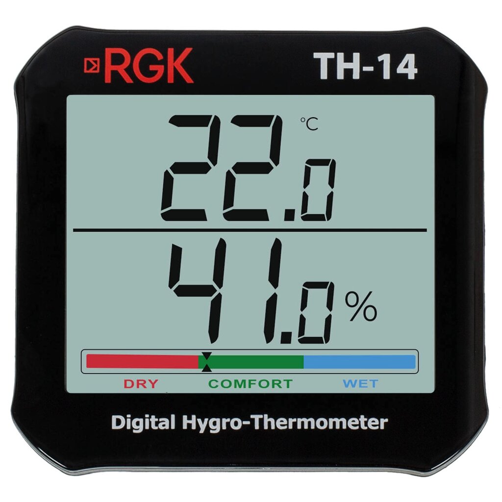 Термогигрометр RGK TH-14 с поверкой от компании ООО "АССЕРВИС" лабораторное оборудование и весы по низким ценам. - фото 1