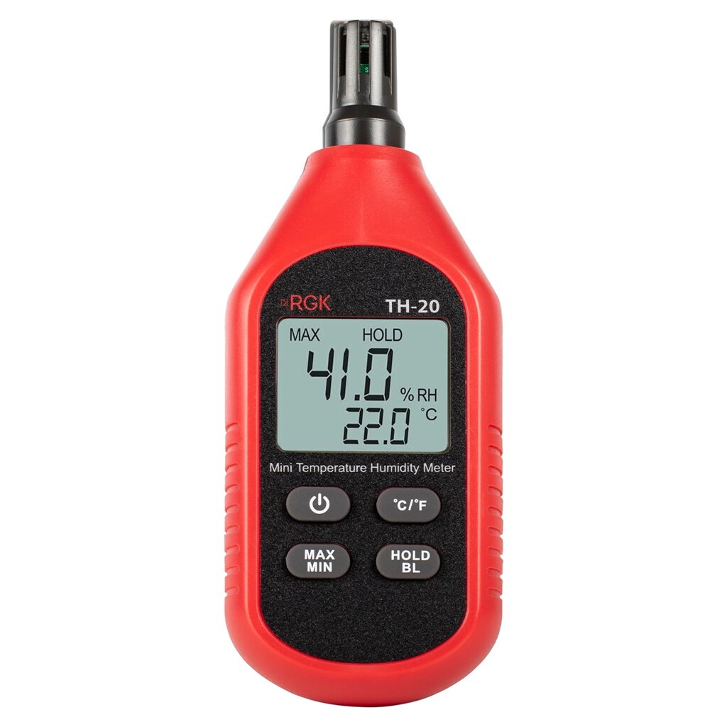 Термогигрометр RGK TH-20 с поверкой от компании ООО "АССЕРВИС" лабораторное оборудование и весы по низким ценам. - фото 1