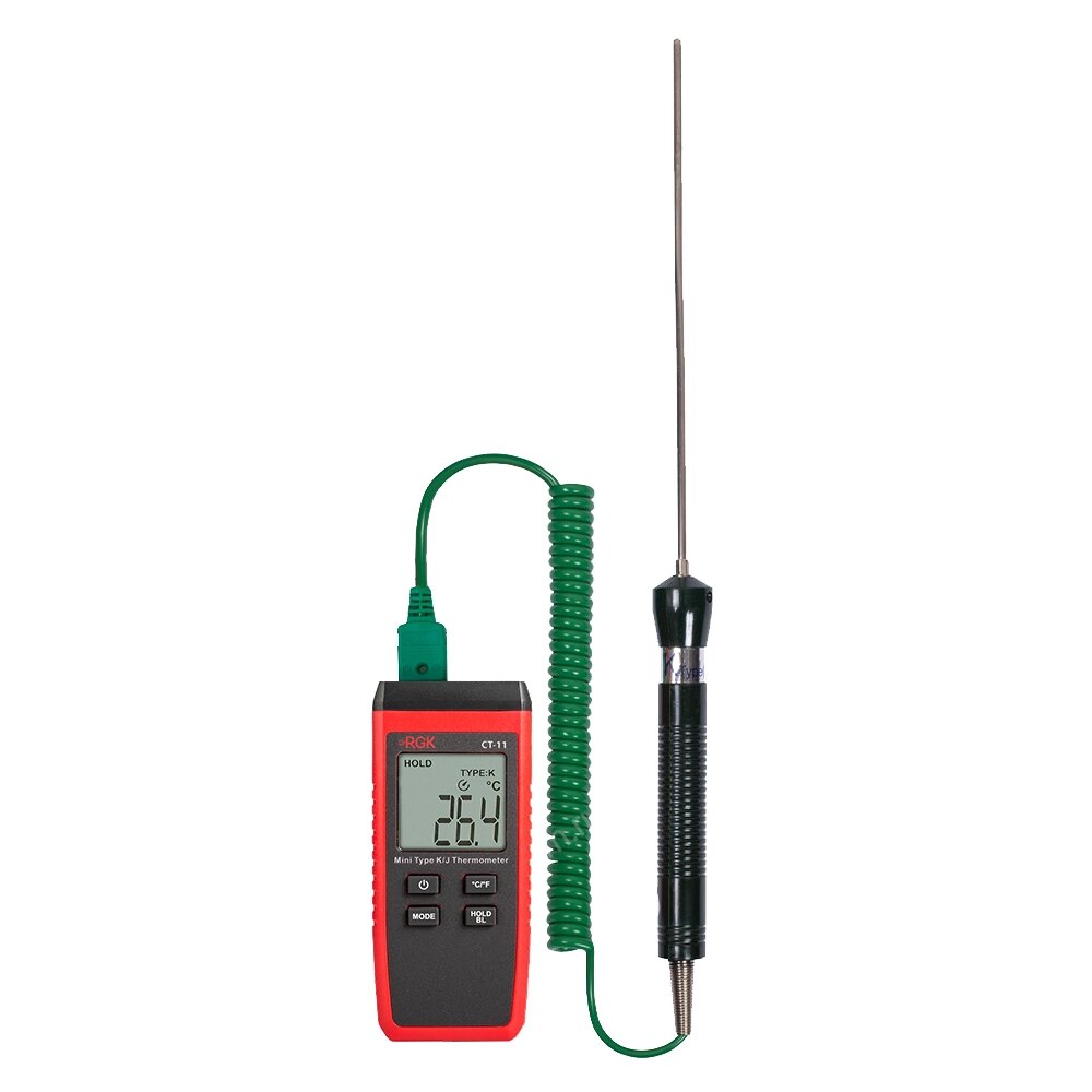 Термометр RGK CT-11 с погружным зондом температуры TR-10W с поверкой от компании ООО "АССЕРВИС" лабораторное оборудование и весы по низким ценам. - фото 1