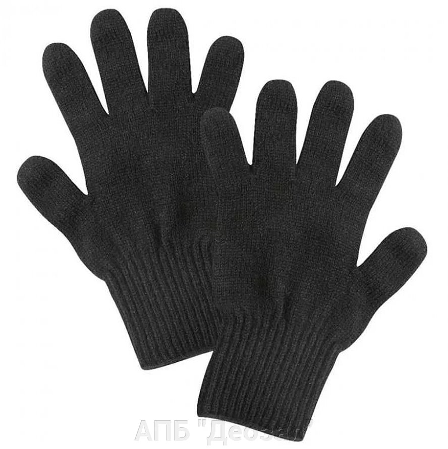 Перчатки полушерстяные черные от компании АПБ "Деозал" - фото 1