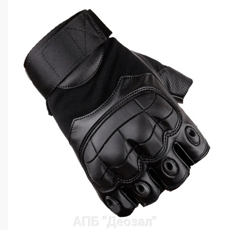 Перчатки тактические с мягкой вставкой, черные от компании АПБ "Деозал" - фото 1