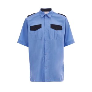 Рубашка Охранник с коротким рукавом синяя