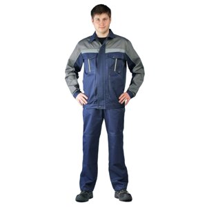 Костюм мужской "Оптимальный" летний с брюками т. синий/серый в Тюменской области от компании АПБ "Деозал"