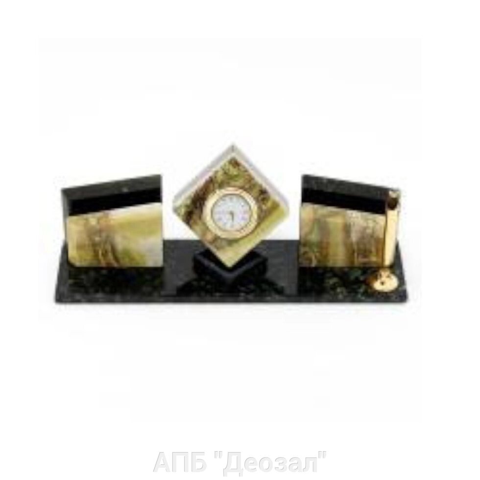 Письменный набор "Куб" (змеевик) от компании АПБ "Деозал" - фото 1
