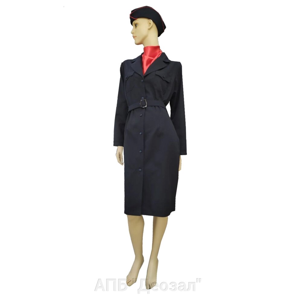 Платье модельное на пуговицах с длинным рукавом (тк. поливискоза) от компании АПБ "Деозал" - фото 1