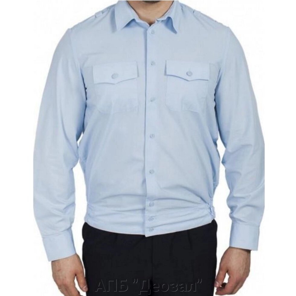 Рубашка ГОЛУБАЯ для ПОЛИЦИИ длинный рукав от компании АПБ "Деозал" - фото 1