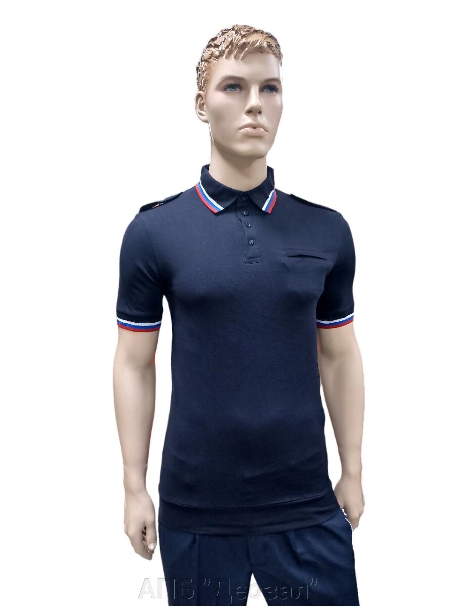 Рубашка "Поло" МВД темно-синяя короткий рукав нового образца от компании АПБ "Деозал" - фото 1