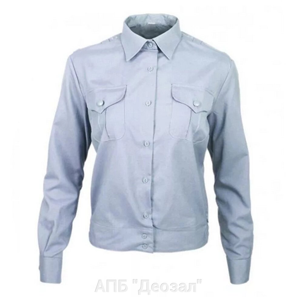 Рубашка Женская для ПОЛИЦИИ голубая, длинный рукав от компании АПБ "Деозал" - фото 1