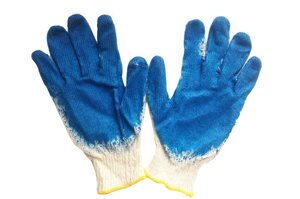 Перчатки с латексным покрытием синие