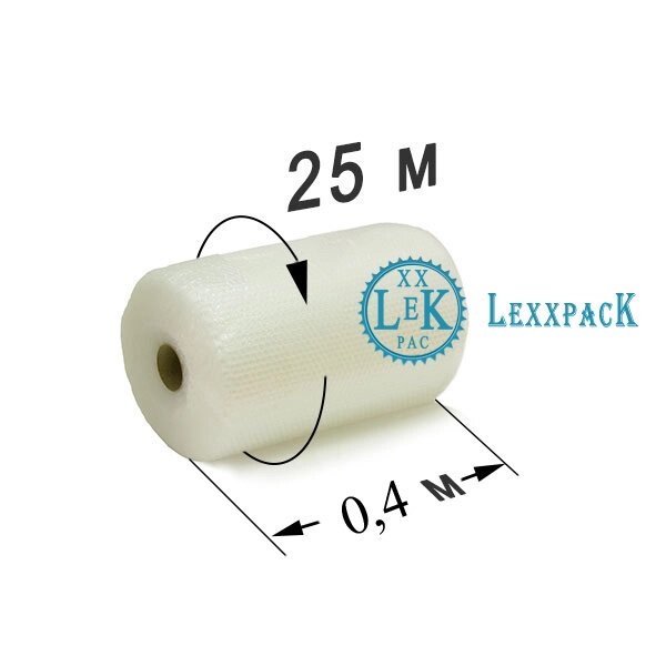 Воздушно пузырчатая пленка (mmm) - 2-х слойная (40см *25м) - 10м2 рулон от компании LexxpacK - Магазин Упаковки - фото 1